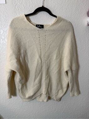 Lulu's Cream Cozy Crewneck Knit Sweater